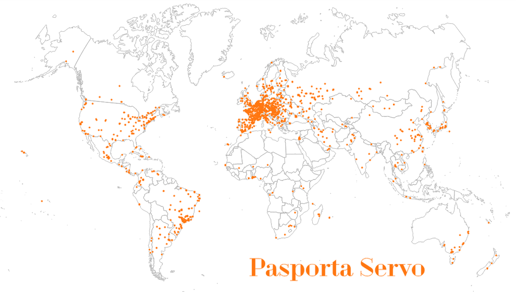 Pasporta Servo, Gastgeber-Karte